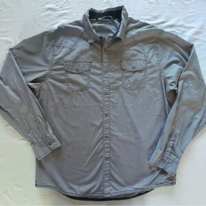 TravisMathew Button Shirt Snap Front Striped Black White Mens X